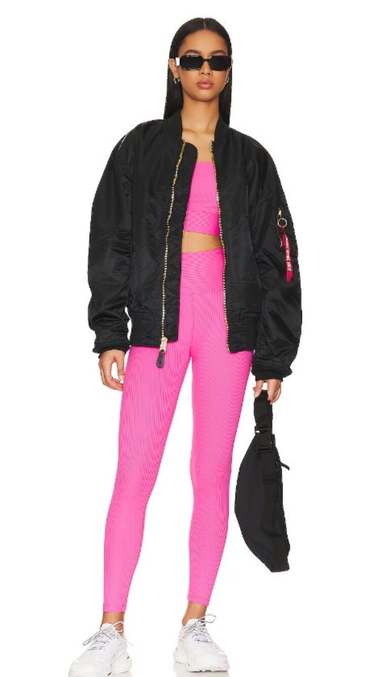 Year of Ours Bandier Rib Leggings Hot Pink Womens XL